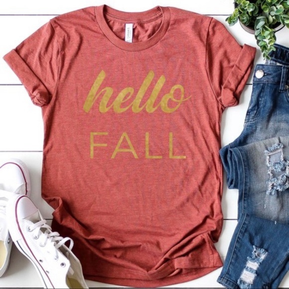 Infinity Raine Tops - LAST ONE! Happy Fall Tee in Heather Clay